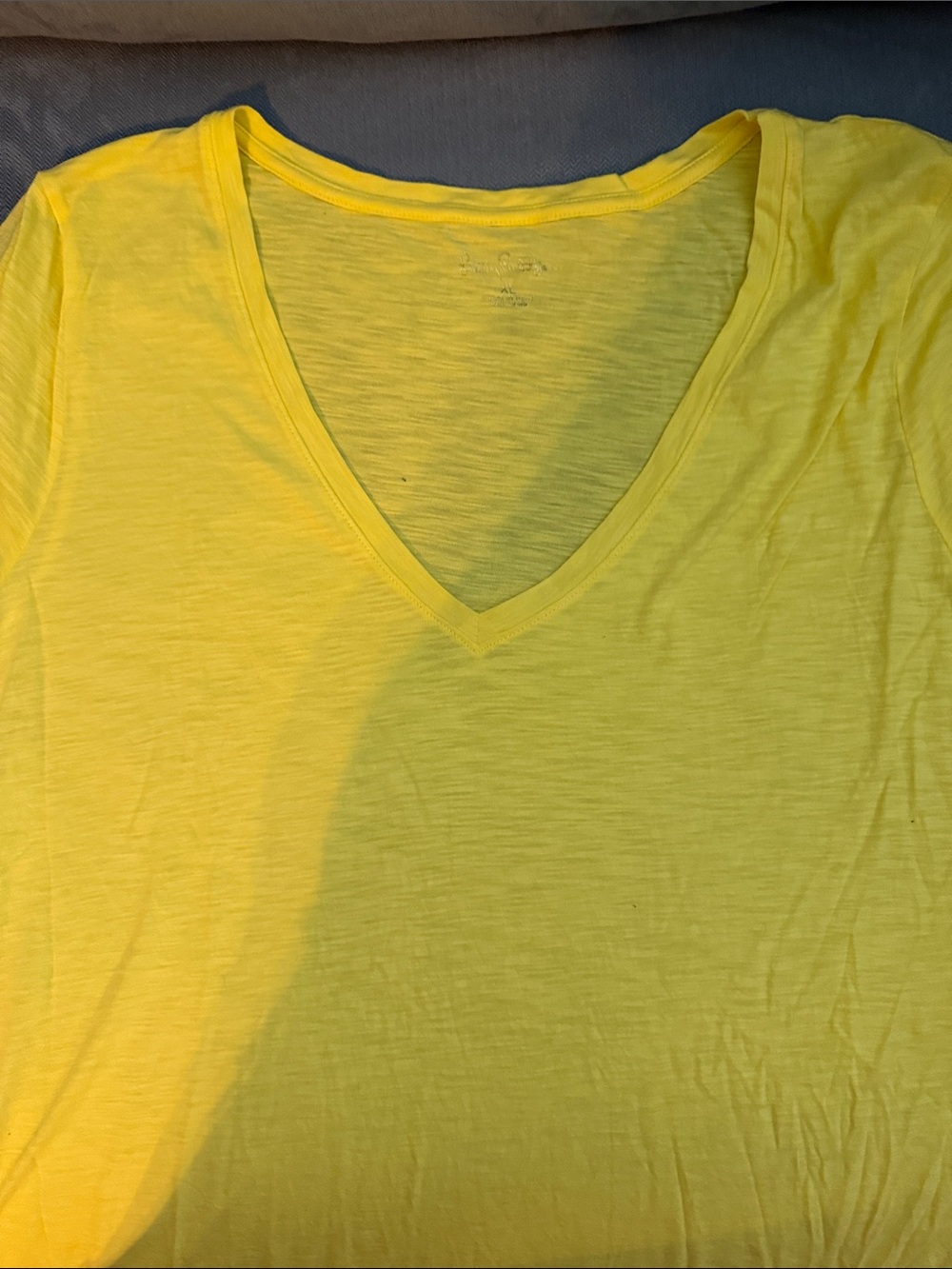 Lilly Pulitzer Bright Yellow V-Neck Short Sleeve Tee